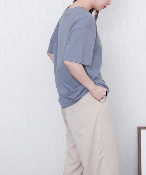 libelle more(リベル モア)の「【接触冷感】USAコットンBIGロゴプリントTシャツ(Tシャツ/カットソー・レディース・ブラック/オフホワイト/サックスブルー/グレイッシュベージュ・M/L)」の22枚目の写真