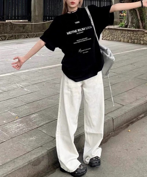 SallyLunn(サリーラン)の「【大人カジュアル】プリントロゴTシャツ(Tシャツ/カットソー・レディース・ホワイト/ブラック/グレー・MEDIUM/LARGE)」の4枚目の写真