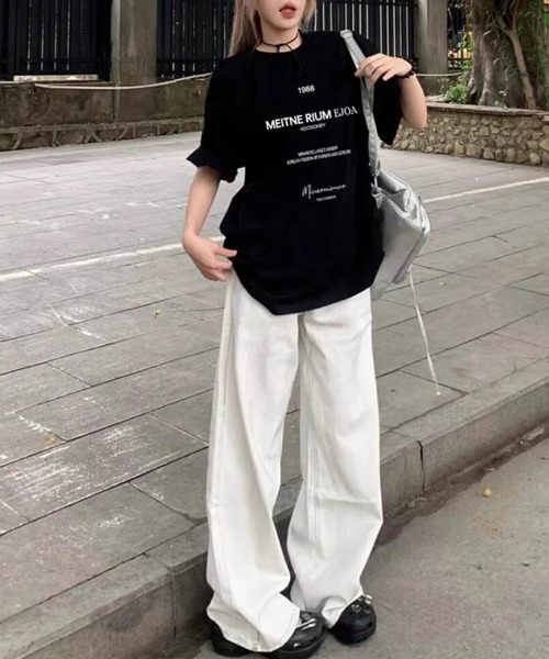 SallyLunn(サリーラン)の「【大人カジュアル】プリントロゴTシャツ(Tシャツ/カットソー・レディース・ホワイト/ブラック/グレー・MEDIUM/LARGE)」の5枚目の写真