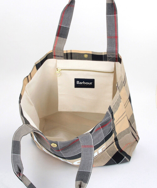 Barbour（バブアー）の「Barbour/バブアー BARBOUR TELFIELD TARTAN TOTE BAG（トートバッグ・メンズ・オリーブ・ONE SIZE）」の3枚目の写真