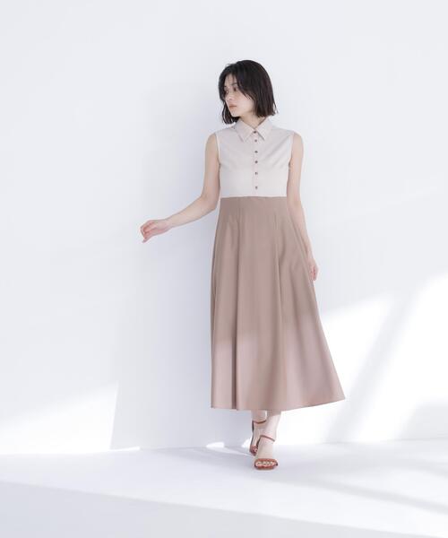 NATURAL BEAUTY BASIC(ナチュラルビューティーベーシック)の「ポロカラードッキングワンピース(ワンピース・レディース・ベージュ系その他/ブラック系その他2・P/S/MEDIUM)」の12枚目の写真
