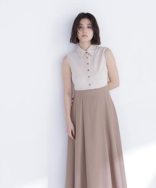 NATURAL BEAUTY BASIC(ナチュラルビューティーベーシック)の「ポロカラードッキングワンピース(ワンピース・レディース・ベージュ系その他/ブラック系その他2・P/S/MEDIUM)」の15枚目の写真