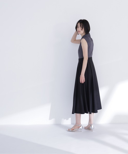 NATURAL BEAUTY BASIC(ナチュラルビューティーベーシック)の「ポロカラードッキングワンピース(ワンピース・レディース・ベージュ系その他/ブラック系その他2・P/S/MEDIUM)」の3枚目の写真