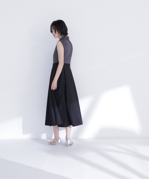 NATURAL BEAUTY BASIC(ナチュラルビューティーベーシック)の「ポロカラードッキングワンピース(ワンピース・レディース・ベージュ系その他/ブラック系その他2・P/S/MEDIUM)」の9枚目の写真