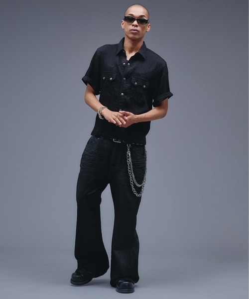 ANDER HUNK(アンダーハンク)の「W-Pocket Metal Button SS Shirt /WポケットメタルボタンSSシャツ(シャツ/ブラウス・メンズ・ブラウン/パープル/ブラック・SMALL/MEDIUM/LARGE)」の13枚目の写真
