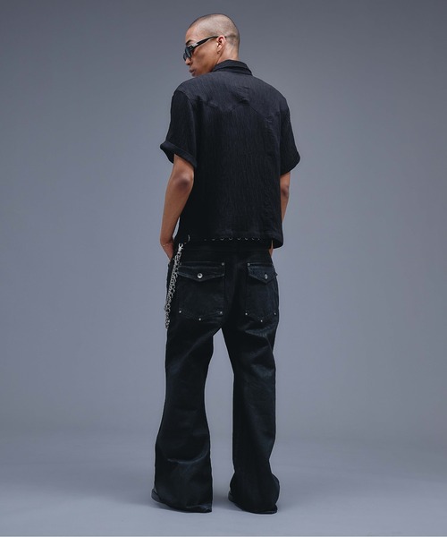 ANDER HUNK(アンダーハンク)の「W-Pocket Metal Button SS Shirt /WポケットメタルボタンSSシャツ(シャツ/ブラウス・メンズ・ブラウン/パープル/ブラック・SMALL/MEDIUM/LARGE)」の14枚目の写真