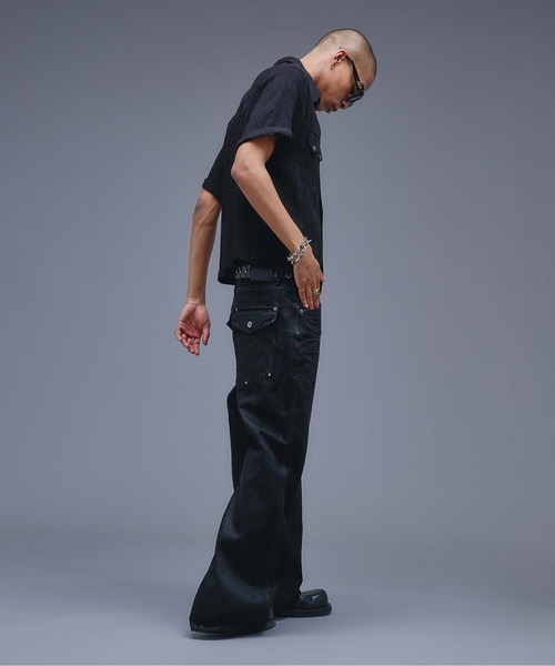 ANDER HUNK(アンダーハンク)の「W-Pocket Metal Button SS Shirt /WポケットメタルボタンSSシャツ(シャツ/ブラウス・メンズ・ブラウン/パープル/ブラック・SMALL/MEDIUM/LARGE)」の15枚目の写真