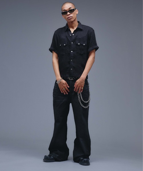 ANDER HUNK(アンダーハンク)の「W-Pocket Metal Button SS Shirt /WポケットメタルボタンSSシャツ(シャツ/ブラウス・メンズ・ブラウン/パープル/ブラック・SMALL/MEDIUM/LARGE)」の17枚目の写真