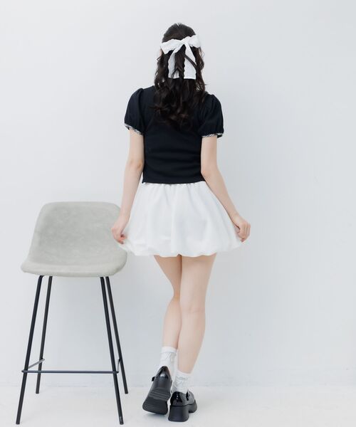 ems excite(エムズエキサイト)の「チェックパイピングTシャツ(Tシャツ/カットソー・レディース・ナチュラル/ブラック/ブラウン/ダークブルー・FREE)」の17枚目の写真