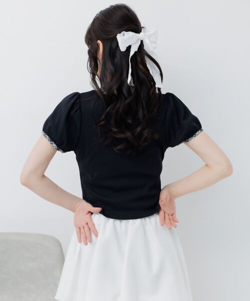 ems excite(エムズエキサイト)の「チェックパイピングTシャツ(Tシャツ/カットソー・レディース・ナチュラル/ブラック/ブラウン/ダークブルー・FREE)」の21枚目の写真