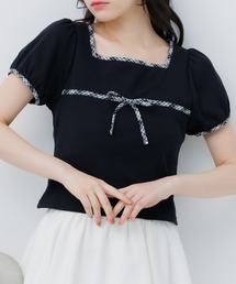 ems excite | チェックパイピングTシャツ(Tシャツ/カットソー)