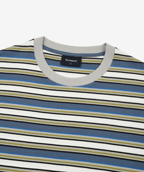 COVERNAT(カバーナット)の「マルチストライプクロップTシャツダスティブルー(Tシャツ/カットソー・レディース・その他・SMALL/MEDIUM/LARGE/X-LARGE)」の3枚目の写真