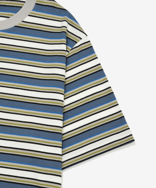 COVERNAT(カバーナット)の「マルチストライプクロップTシャツダスティブルー(Tシャツ/カットソー・レディース・その他・SMALL/MEDIUM/LARGE/X-LARGE)」の4枚目の写真