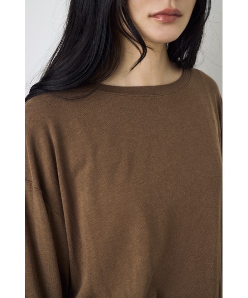 AZUL by moussy(アズールバイマウジー)の「シアーカットトップス シアートップス 春服 秋服 Tシャツ 無地 長袖(Tシャツ/カットソー・レディース・オフホワイト/ブラウン/ライトブラック/ライトイエロー・FREE)」の21枚目の写真
