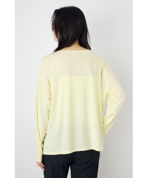 AZUL by moussy(アズールバイマウジー)の「シアーカットトップス シアートップス 春服 秋服 Tシャツ 無地 長袖(Tシャツ/カットソー・レディース・オフホワイト/ブラウン/ライトブラック/ライトイエロー・FREE)」の16枚目の写真