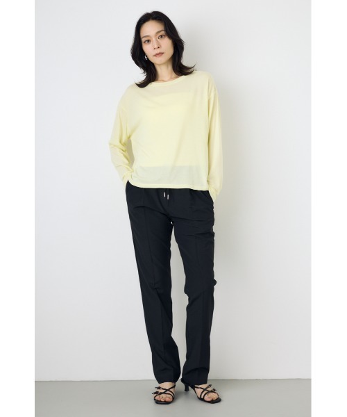 AZUL by moussy(アズールバイマウジー)の「シアーカットトップス シアートップス 春服 秋服 Tシャツ 無地 長袖(Tシャツ/カットソー・レディース・オフホワイト/ブラウン/ライトブラック/ライトイエロー・FREE)」の15枚目の写真