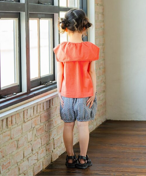 Boribon(ボリボン)の「ビッグカラーTシャツ(Tシャツ/カットソー・キッズ・オレンジ/ブルー/オフホワイト・80/90/100/110/120)」の9枚目の写真