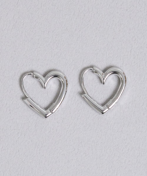 gargle(ガーグル)の「gargle ガーグル:STAINLESS ステンレスシリーズ ハートフープ ピアス(ピアス(両耳用)・レディース・ゴールド/シルバー・FREE)」の2枚目の写真