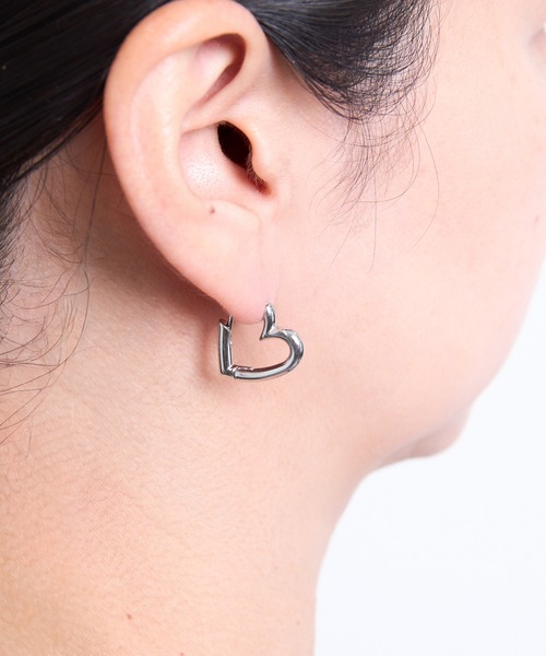 gargle(ガーグル)の「gargle ガーグル:STAINLESS ステンレスシリーズ ハートフープ ピアス(ピアス(両耳用)・レディース・ゴールド/シルバー・FREE)」の5枚目の写真