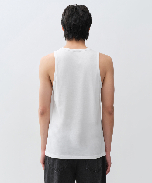 MUSINSA STANDARD（ムシンサスタンダード）の「CR スクープネックスリーブレストップ [ホワイト]（Tシャツ/カットソー・メンズ・その他・LARGE/X-LARGE/2XL/3XL/SMALL/MEDIUM）」の3枚目の写真