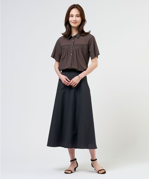 J.PRESS（ジェイプレス）の「シアードライトリコット シャツライク カットソー（Tシャツ/カットソー・レディース・ライトグリーン系/ブラウン系/ライトグレー系/ネイビー系・LARGE/MEDIUM）」の8枚目の写真
