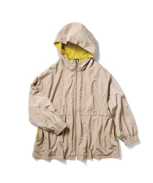 mensha!（メンシャ）の「ｍｅｎｓｈａ！　外側撥水（はっすい）加工＆ＵＶカット　内側ガーゼのドロストパーカー（マウンテンパーカー・レディース・ベージュ系その他/ネイビー系・M/L/LL/3L）」の10枚目の写真