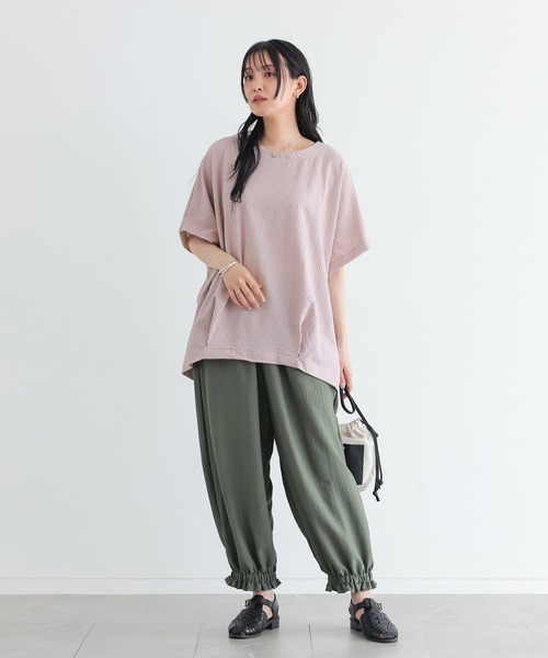n'OrLABEL(ノアールレーベル)の「ドルマンストライプシャツ見えカットソー(Tシャツ/カットソー・レディース・ネイビー/ピンク/ブルー・FREE)」の12枚目の写真