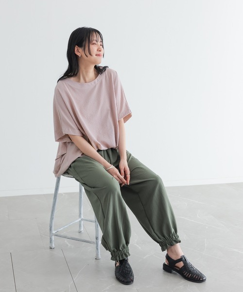 n'OrLABEL(ノアールレーベル)の「ドルマンストライプシャツ見えカットソー(Tシャツ/カットソー・レディース・ネイビー/ピンク/ブルー・FREE)」の13枚目の写真