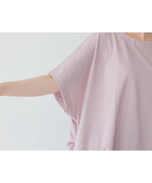 n'OrLABEL(ノアールレーベル)の「ドルマンストライプシャツ見えカットソー(Tシャツ/カットソー・レディース・ネイビー/ピンク/ブルー・FREE)」の17枚目の写真