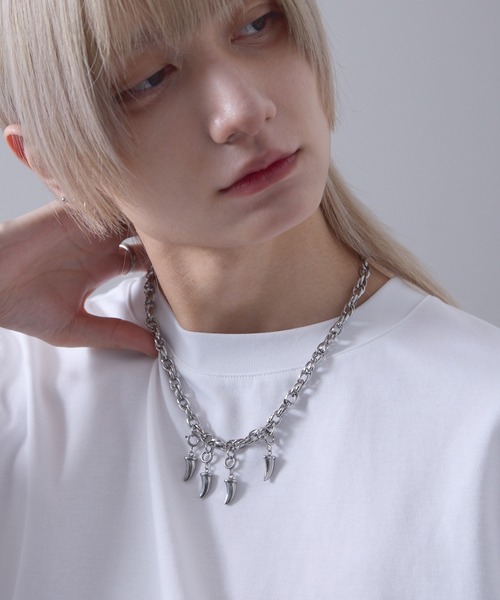 EMMA CLOTHES（エマクローズ）の「chain claw necklace / チェーンクローネックレス【黒色コラボ】（ネックレス・メンズ・シルバー・FREE）」の3枚目の写真