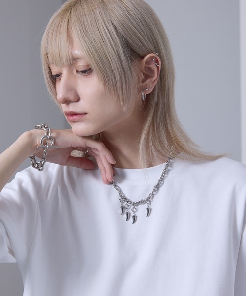 EMMA CLOTHES（エマクローズ）の「chain claw necklace / チェーンクローネックレス【黒色コラボ】（ネックレス・メンズ・シルバー・FREE）」の5枚目の写真