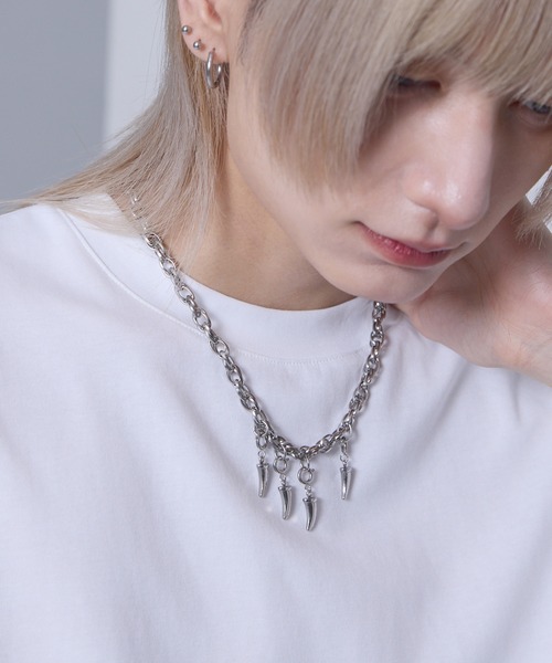 EMMA CLOTHES（エマクローズ）の「chain claw necklace / チェーンクローネックレス【黒色コラボ】（ネックレス・メンズ・シルバー・FREE）」の6枚目の写真