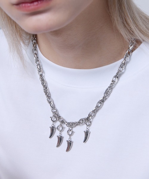 EMMA CLOTHES（エマクローズ）の「chain claw necklace / チェーンクローネックレス【黒色コラボ】（ネックレス・メンズ・シルバー・FREE）」の14枚目の写真
