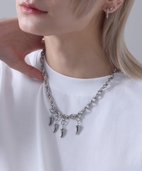 EMMA CLOTHES（エマクローズ）の「chain claw necklace / チェーンクローネックレス【黒色コラボ】（ネックレス・メンズ・シルバー・FREE）」の15枚目の写真