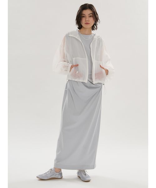 emmi（エミ）の「【ICEDFABRIC＋(R)】ドレープカットソーワンピース/接触冷感（ワンピース・レディース・ライトブルー/ブラック・F）」の12枚目の写真