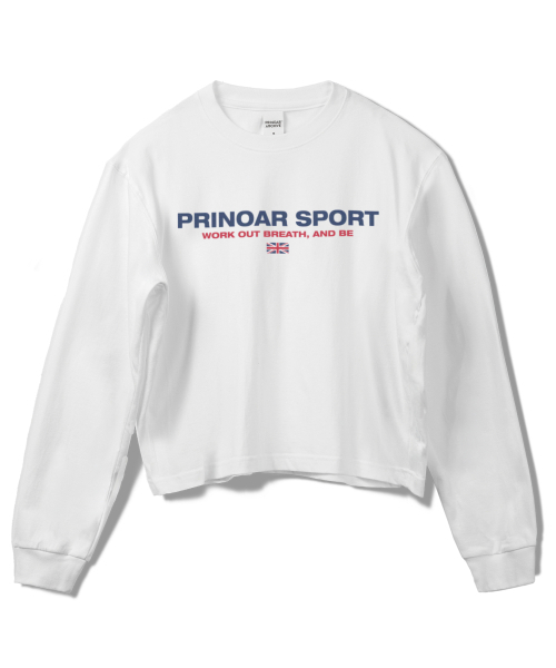 PRINOAR(プリノア)の「スポーツセミクロップ長袖Tシャツ - ホワイト(Tシャツ/カットソー・レディース・ホワイト・SMALL/MEDIUM/LARGE)」の7枚目の写真