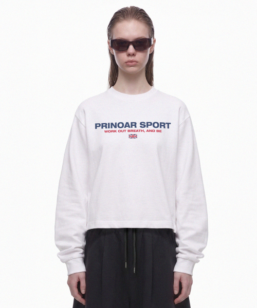 PRINOAR(プリノア)の「スポーツセミクロップ長袖Tシャツ - ホワイト(Tシャツ/カットソー・レディース・ホワイト・SMALL/MEDIUM/LARGE)」の5枚目の写真