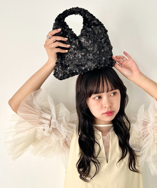 wears（ウェアーズ）の「2wayスパンコールミニハンドバッグ パーティーバッグ（ハンドバッグ・レディース・ホワイト/ブラック・FREE）」の10枚目の写真