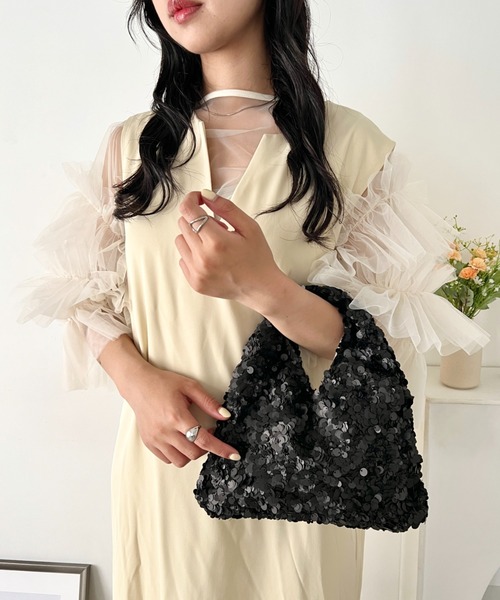 wears（ウェアーズ）の「2wayスパンコールミニハンドバッグ パーティーバッグ（ハンドバッグ・レディース・ホワイト/ブラック・FREE）」の13枚目の写真