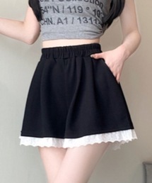 レースデザインスウェットショートパンツ