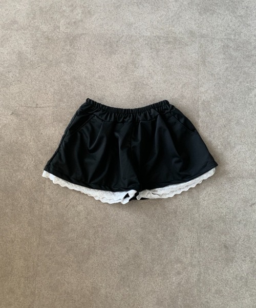 Teem Store（チームストア）の「レースデザインスウェットショートパンツ（スウェットパンツ・レディース・ブラック/グレー・M/S）」の8枚目の写真