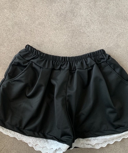 Teem Store（チームストア）の「レースデザインスウェットショートパンツ（スウェットパンツ・レディース・ブラック/グレー・M/S）」の7枚目の写真