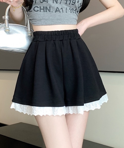 Teem Store（チームストア）の「レースデザインスウェットショートパンツ（スウェットパンツ・レディース・ブラック/グレー・M/S）」の18枚目の写真