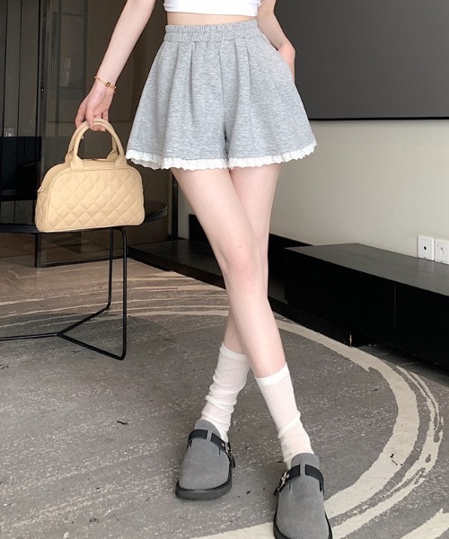 Teem Store（チームストア）の「レースデザインスウェットショートパンツ（スウェットパンツ・レディース・ブラック/グレー・M/S）」の21枚目の写真