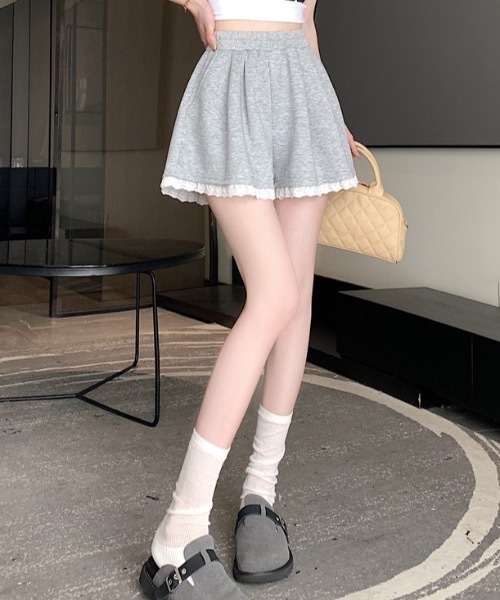 Teem Store（チームストア）の「レースデザインスウェットショートパンツ（スウェットパンツ・レディース・ブラック/グレー・M/S）」の22枚目の写真