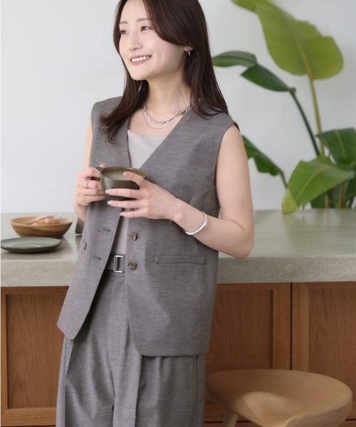 COHINA(コヒナ)の「ポリエステルリネンスラブワイドパンツ 【低身長・小柄女性】(その他パンツ・レディース・ネイビー/ベージュ/ブラウン・XS-Short/M-Short/S-Regular/S-Short/XS-Regular/M-Regular)」の22枚目の写真