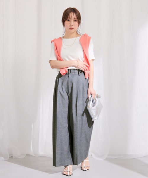 COHINA(コヒナ)の「ポリエステルリネンスラブワイドパンツ 【低身長・小柄女性】(その他パンツ・レディース・ネイビー/ベージュ/ブラウン・XS-Short/M-Short/S-Regular/S-Short/XS-Regular/M-Regular)」の14枚目の写真
