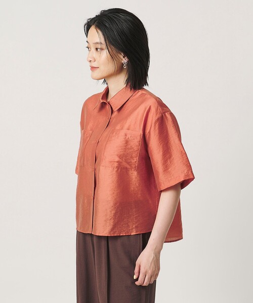 A DAY IN THE LIFE UNITED ARROWS（アデイインザライフユナイテッドアローズ）の「シアー ダブルポケット ショートスリーブシャツ ＜A DAY IN THE LIFE＞（シャツ/ブラウス・レディース・オフホワイト/ダークグレー/オレンジ/ライトブルー・FREE）」の11枚目の写真