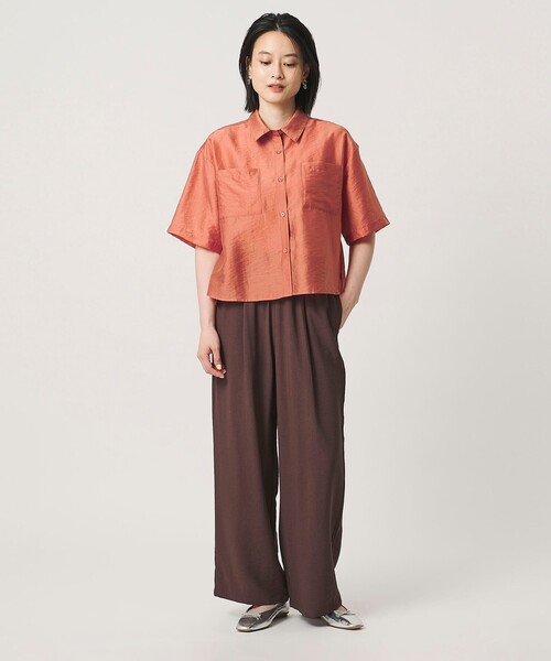 A DAY IN THE LIFE UNITED ARROWS（アデイインザライフユナイテッドアローズ）の「シアー ダブルポケット ショートスリーブシャツ ＜A DAY IN THE LIFE＞（シャツ/ブラウス・レディース・オフホワイト/ダークグレー/オレンジ/ライトブルー・FREE）」の12枚目の写真