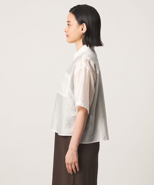 A DAY IN THE LIFE UNITED ARROWS（アデイインザライフユナイテッドアローズ）の「シアー ダブルポケット ショートスリーブシャツ ＜A DAY IN THE LIFE＞（シャツ/ブラウス・レディース・オフホワイト/ダークグレー/オレンジ/ライトブルー・FREE）」の16枚目の写真